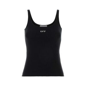 Off White Women Black Stretch Cotton Tank Top